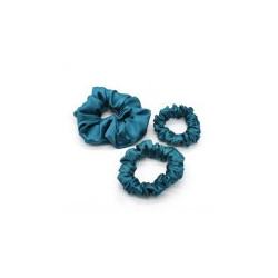 Scrunchie by Terrie – Handmade Saténová gumička na kučeravé vlasy - petrolejová