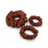 Scrunchie by Terrie – Handmade Saténová gumička na kučeravé vlasy tmavo - škoricová