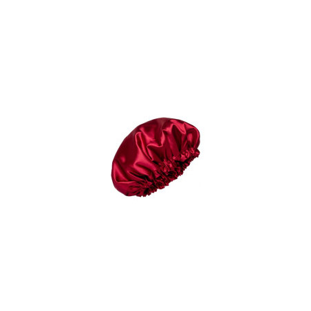 Nina Scrunchies - Handmade Saténová čiapka s gumičkou pre kučeravé vlasy - bordová